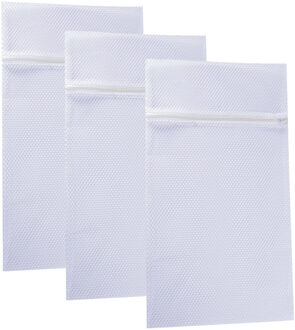MSV Waszak voor kwetsbare kleding wasgoed/waszak - 3x - wit - XL size - 60 x 90 cm