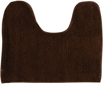 MSV WC/Badkamerkleed/badmat voor op de vloer - bruin - 45 x 35 cm - Badmatjes