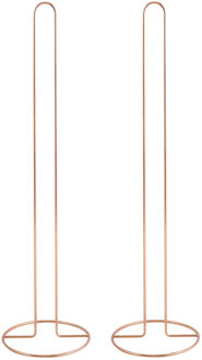 MSV Wc/toiletrolhouder reservoir - 2x - metaal - koper kleur - 50 cm - Voor 5 rollen