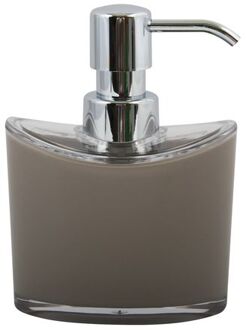 MSV Zeeppompje/dispenser Aveiro - PS kunststof - beige/zilver - 11 x 14 cm - 260 ml - Zeeppompjes