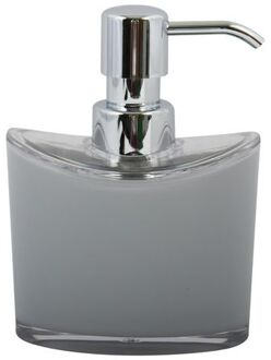 MSV Zeeppompje/dispenser Aveiro - PS kunststof - lichtgrijs/zilver - 11 x 14 cm - 260 ml - Zeeppompjes