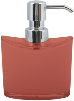 MSV Zeeppompje/dispenser Aveiro - PS kunststof - terracotta/zilver - 11 x 14 cm - 260 ml - Zeeppompjes