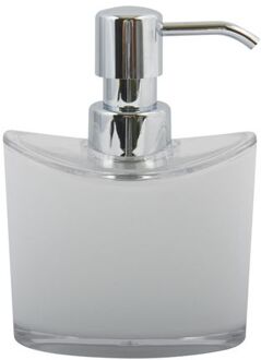 MSV Zeeppompje/dispenser Aveiro - PS kunststof - wit/zilver - 11 x 14 cm - 260 ml - Zeeppompjes