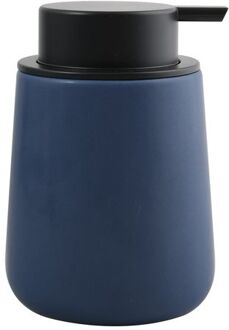 MSV Zeeppompje/dispenser Malmo - Keramiek - donkerblauw/zwart - 8,5 x 12 cm - 300 ml - Zeeppompjes
