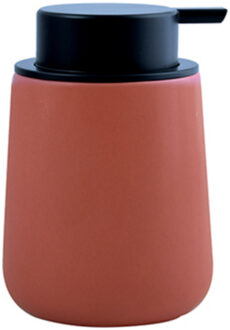 MSV Zeeppompje/Dispenser Malmo - Keramiek - terracotta/zilver - 8,5 x 12 cm - 300 ml - Zeeppompjes