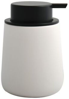 MSV Zeeppompje/dispenser Malmo - Keramiek - wit/zwart - 8,5 x 12 cm - 300 ml - Zeeppompjes