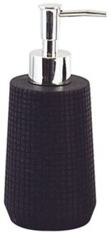 MSV Zeeppompje/dispenser - Squares - kunststeen - zwart - 7 x 18 cm - 275 ml - Zeeppompjes