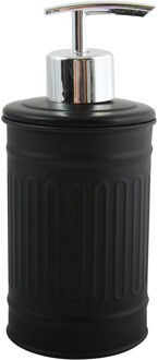 MSV Zeeppompje/zeepdispenser Industrial - metaal - zwart/zilver - 7.5 x 17 cm - 250 ml