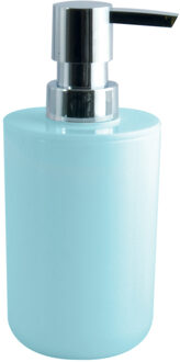 MSV Zeeppompje/zeepdispenser Porto - PS kunststof - mintgroen/zilver - 7 x 16 cm - 260 ml