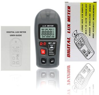 MT30 Lux Meter 0 ~ 200,000lux Bereik Licht Meter Pocket Illuminometer Lux/Fc Photometer Tester Enviromental Testen