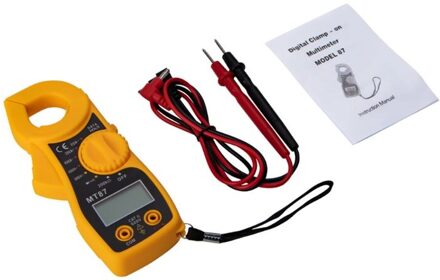 MT87 Lcd Digitale Stroomtang Multimeter Ac/Dc Ampèremeter Voltmeter Weerstand Test 35ED geel