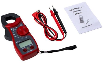 MT87 Lcd Digitale Stroomtang Multimeter Ac/Dc Ampèremeter Voltmeter Weerstand Test 35ED Rood