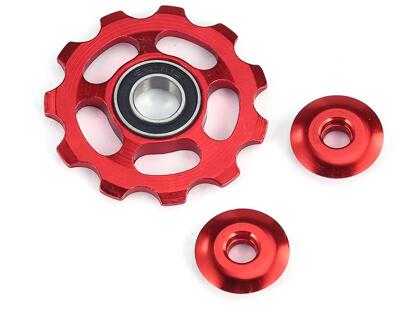 Mtb 11T Fiets Achterderailleur Wiel Keramische Lager Katrol Cnc Racefiets Gids Roller Idler Deel Fietsen Accessoire rood