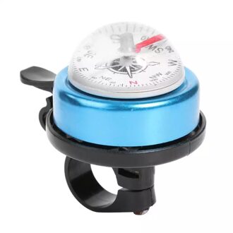 Mtb Bell Met Kompas Fietsbel Mountainbike Auto Bel Aluminiumlegering Kompas Bel Hoorn Auto Bel Voor Fiets Stuur blauw