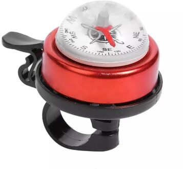 Mtb Bell Met Kompas Fietsbel Mountainbike Auto Bel Aluminiumlegering Kompas Bel Hoorn Auto Bel Voor Fiets Stuur rood