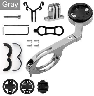 Mtb Bike Computer Houder Stopwatch Beugel Fiets Handleabr Extension Snelheidsmeter Mount Houder Beugel Voor Garmin Bryton grijs