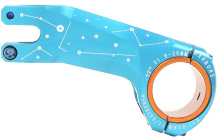 Mtb Fiets Stuurpen-17 Graden Ultralight Cnc Aluminium Racefiets 31.8/35Mm Stuurpen Blauw