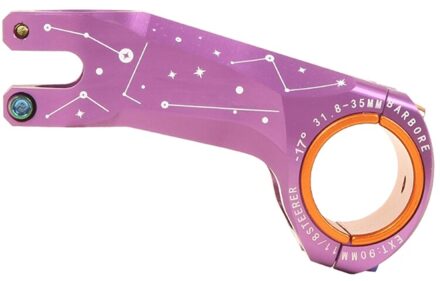 Mtb Fiets Stuurpen-17 Graden Ultralight Cnc Aluminium Racefiets 31.8/35Mm Stuurpen Paars