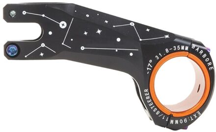 Mtb Fiets Stuurpen-17 Graden Ultralight Cnc Aluminium Racefiets 31.8/35Mm Stuurpen zwart