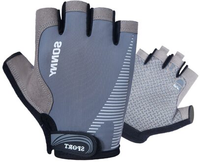 Mtb Fietsen Handschoenen Anti-Slip Ijs Zijde Fiets Handschoenen Half Vinger Ademende Handschoenen Voor Fiets Accessoires Fiets Handschoenen Grijs