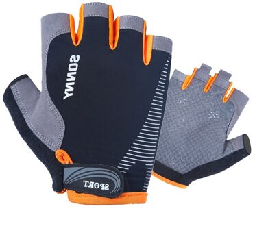 Mtb Fietsen Handschoenen Anti-Slip Ijs Zijde Fiets Handschoenen Half Vinger Ademende Handschoenen Voor Fiets Accessoires Fiets Handschoenen Oranje