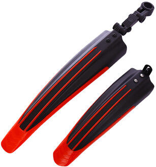 Mtb Fietsen Spatbord Fiets Spatborden Mountainbike Voor Achter Spatbord Modder Universele Spatbord Voor Fiets zwart rood