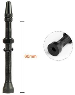 Mtb Mountainbike Carbon Velg Tubeless Valve Road Fiets Aluminium Franse Presta Valve F/V 40Mm 60mm zwart 60