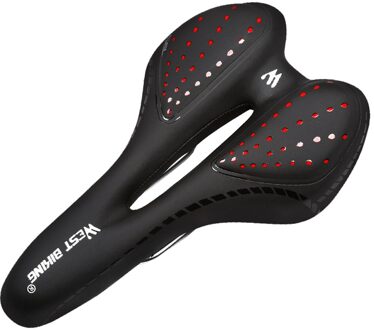 Mtb Mountainbike Fietsen Verdikte Extra Comfort Ultra Zachte Siliconen 3D Gel Pad Kussenhoes Fietszadel Seat zwart en rood