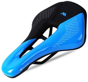 Mtb Racefiets Zadel Pu Leer Fietsen Fiets Hollow Zitkussen Fietsen Draagbare Stofdicht Fietsen Onderdelen Voor West Fietsen Blauw