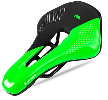 Mtb Racefiets Zadel Pu Leer Fietsen Fiets Hollow Zitkussen Fietsen Draagbare Stofdicht Fietsen Onderdelen Voor West Fietsen groen
