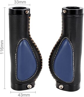 Mtb Road Fiets Handvatten Pu Leer Schokabsorptie Anti-Gleed Bike Grips Fietsonderdelen Fietsen Handle Cover zwart BluePoint