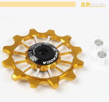 MTB Road vouwfiets Keramiek 12 T Neuswiel Derailleurwiel Positieve Negatieve Gear Legering Gids Lager 11 speed gouden kleur