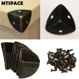 MTSPACE 12pcs/Set Iron Decorative Antique Jewelry Wine Gift Box Wooden Case Corner Protector Guard Bronze Decorate Your Desk box