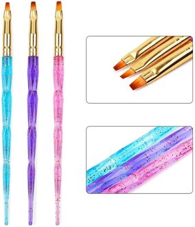 Mtssii Dual End Nail Art Poly Uv Gel Extension Builder Acryl Liquid Powder Brush Lijnen Streep Liner Tekening Pen Manicure tool S05355