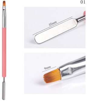 Mtssii Dual End Nail Art Poly Uv Gel Extension Builder Acryl Liquid Powder Brush Lijnen Streep Liner Tekening Pen Manicure tool S05359