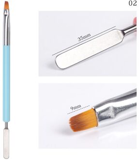 Mtssii Dual End Nail Art Poly Uv Gel Extension Builder Acryl Liquid Powder Brush Lijnen Streep Liner Tekening Pen Manicure tool S05360