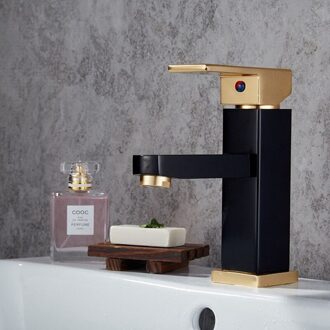 MTTUZK Badkamer kraan Enkel Handvat Vierkante wastafel Kraan Rose Vergulde Ruimte aluminium Wastafel Wastafel Kraan warm koud mengkranen zwart goud