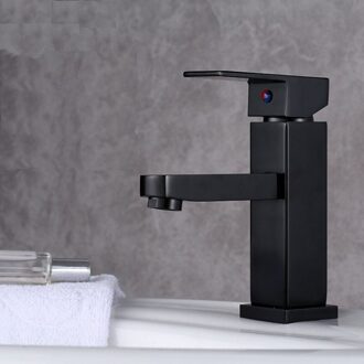 MTTUZK Badkamer kraan Enkel Handvat Vierkante wastafel Kraan Rose Vergulde Ruimte aluminium Wastafel Wastafel Kraan warm koud mengkranen zwart