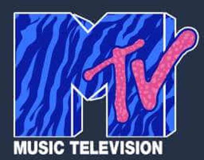 MTV Front Print Hoodie - Navy - M