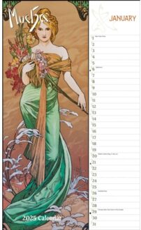 Mucha Deluxe Wall Calendar 2025 - Media, Gladstone