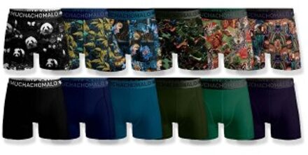 Muchachomalo 12 stuks Cotton Stretch Golden Boxers * Actie * Versch.kleure/Patroon,Blauw,Groen - Small,Medium,Large,X-Large,XX-Large