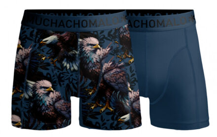 Muchachomalo 2-pack eagle1010-01 print blue heren boxers muchachom - maat M Veelkleurig