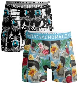 Muchachomalo 2 stuks Cotton Stretch Elvis the King of Rock Zwart,Blauw,Versch.kleure/Patroon - Medium,Large,X-Large