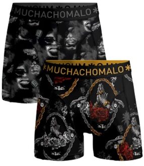 Muchachomalo 2 stuks Cotton Stretch Gangsta Paradise Boxer * Actie * Zwart - Medium