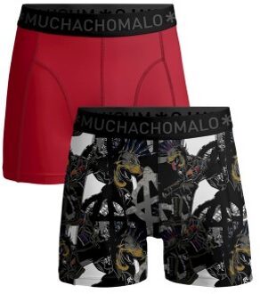 Muchachomalo 2 stuks Cotton Stretch Punk Boxer Versch.kleure/Patroon,Rood,Zwart - Medium,Large,X-Large
