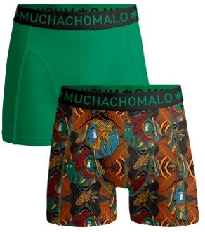 Muchachomalo 2 stuks Cotton Stretch Rastafarian Boxer Groen,Versch.kleure/Patroon - Medium,X-Large