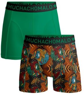Muchachomalo 2 stuks Cotton Stretch Rastafarian Boxer Groen,Versch.kleure/Patroon - Medium