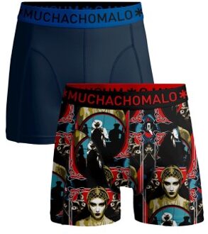 Muchachomalo 2 stuks Cotton Stretch Smooth Criminal Boxer * Actie * Zwart,Versch.kleure/Patroon - Medium