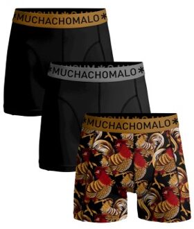 Muchachomalo 3 stuks Cotton Stretch Boxers Rooster * Actie * Versch.kleure/Patroon,Zwart - Small,Medium,Large,X-Large
