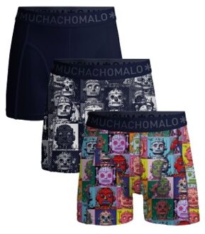 Muchachomalo 3 stuks Cotton Stretch Robotheads Boxer * Actie * Versch.kleure/Patroon,Zwart - Small,Large,X-Large,XX-Large